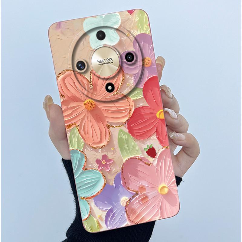 For Honor Magic5 Lite 5G Case Simplicity flower Silicone Soft Back Cases For Magic6 Lite 5G Cover Magic 5Lite 6Lite Bumper Shell