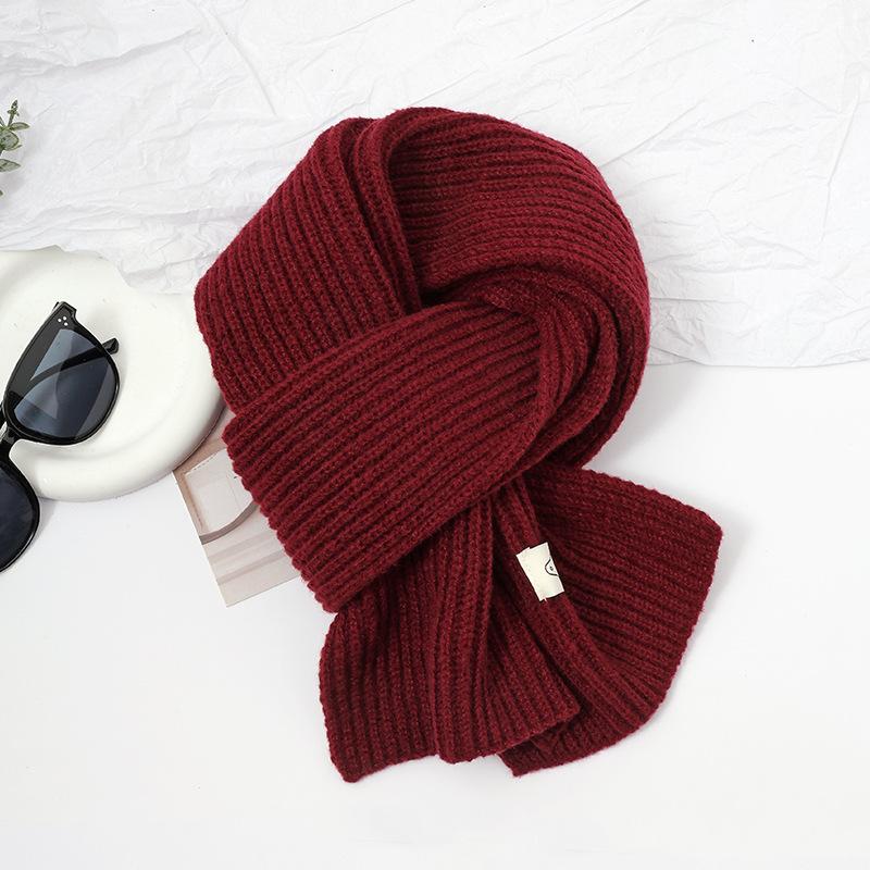Scarf women's high-end sense autumn and winter new versatile solid color thickened warm wool knitted scarf scarf scarf