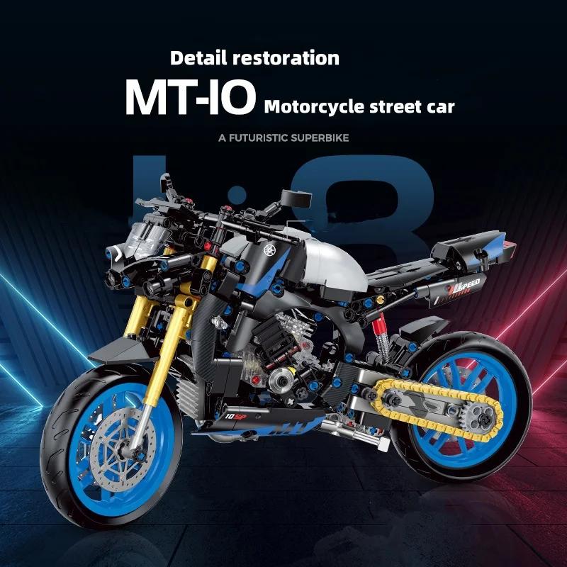 New 1/8 Scale Super Duck/YMH Motorbike Toy Model Building Blocks Sets Racing Moto Bricks Toys Kid Boys Children Birthday Gift Adult Technical 529Pcs