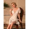 French Style Elegance Sexy Couple Date Nightdress/See-through Lace Edge Deep V Split Hollow Dress/Pajamas
