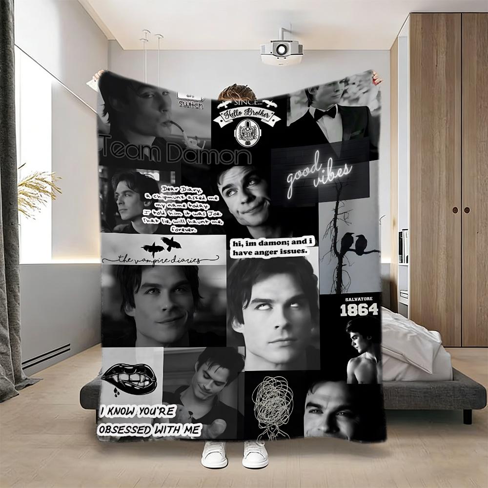 Printed Blanket Picnic Blankets Warm Blanket Soft and Comfortable Blanket Home Travel The V-Vampires D-Diaries Birthday Gift