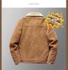 Men's Retro Corduroy Lambswool Jacket - Thickened, Fleece-Lined Cotton-Padded Coat for Autumn and Winter.