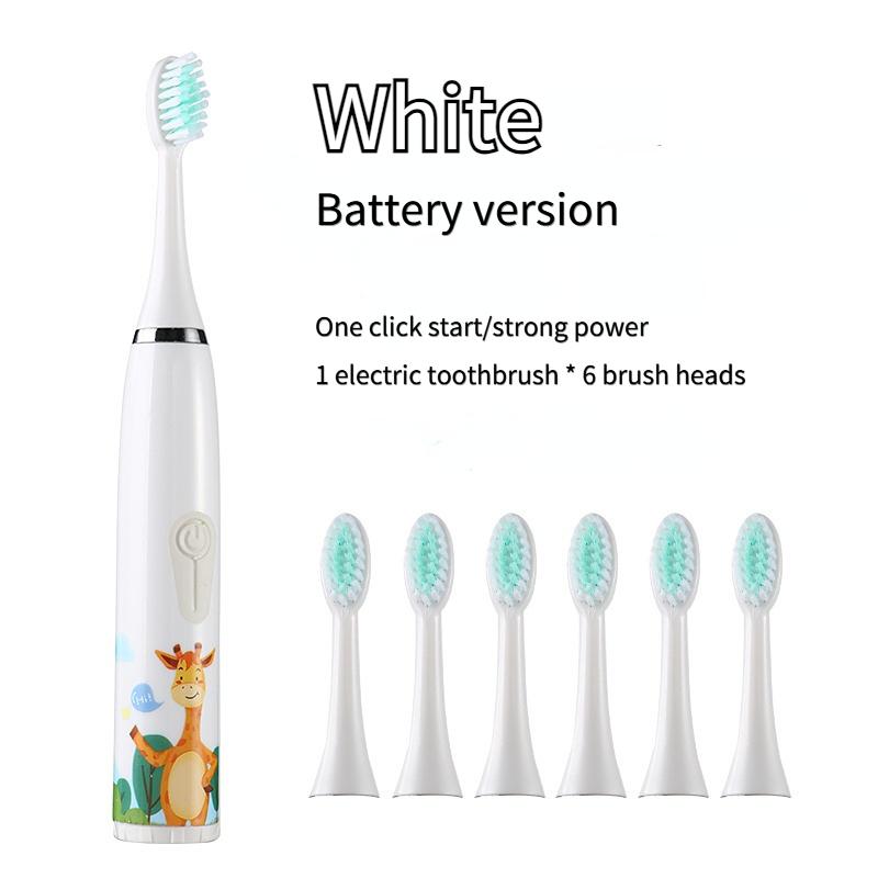 Children's Electric Toothbrush Kid Cartoon Ultrasonic Sonic Electric Toothbrush with 5 Replacement Heads Electric Brush Children