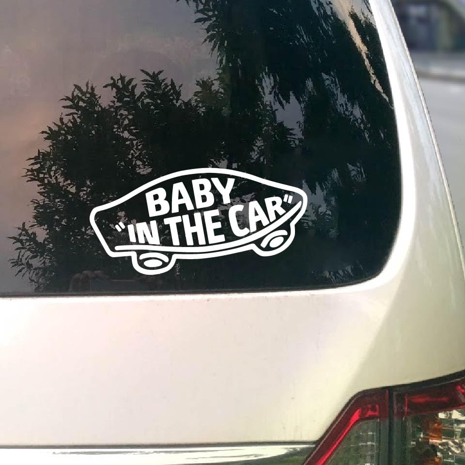 Sticker Town VANS Style BABY IN THE CAR Baby Marker A, Whites