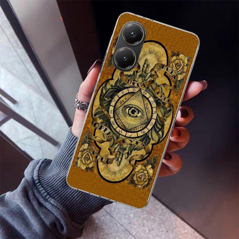 Sacred Eye of Horus Egypt Fresco Phone Case For Xiaomi Poco X7 X6 X5 Pro F7 Ultra Redmi 15C 15 13 13C 12 12C 10 10A 10C 9 9A 9C