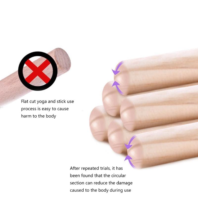 Correct Postures Exercise Stick Mobility Fitness Poles Portable Wood Yoga Training Stick Stretching Tool for Women, Kids