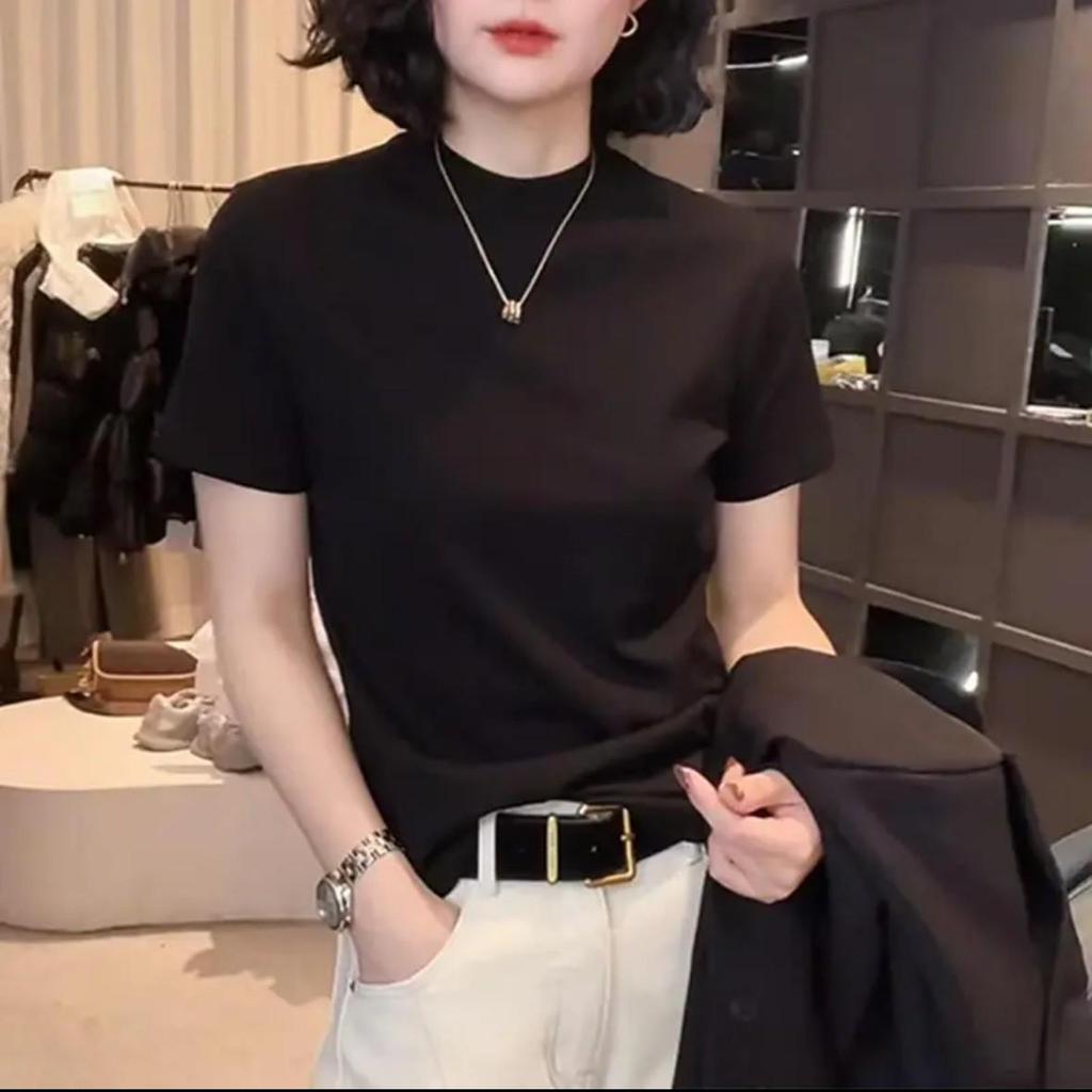 2026 Spring/Summer Korean Style Slim Fit Women's Base Layer T-Shirt - Short Sleeve, Versatile, and Simple Design