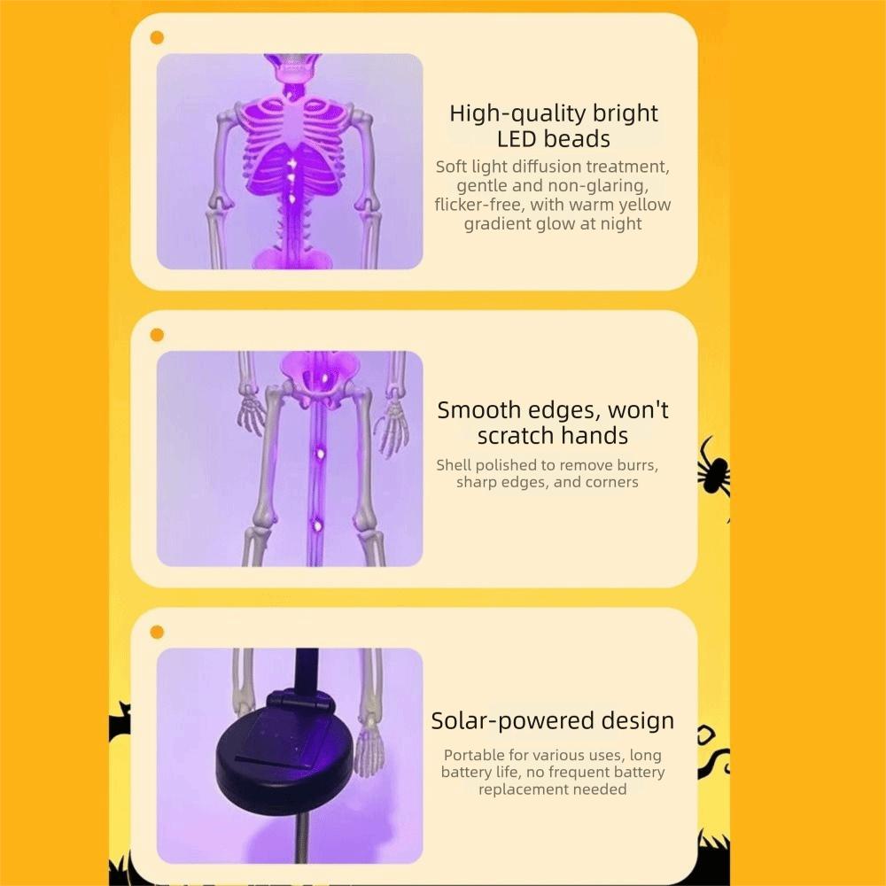 Wasserdichte Halloween Solar-Erdspießleuchten Realistischer Skelett Schädel Festliche LED-Lichter Außenbereich Garten