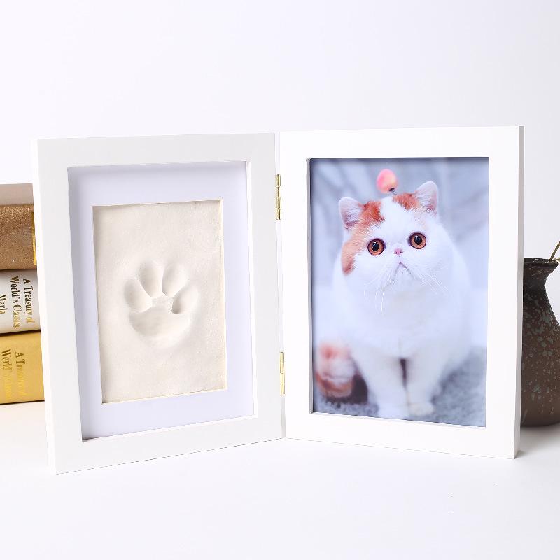 

Pet Footprint Memorial DIY Ink Pad Photo Frame Ornament White Frame