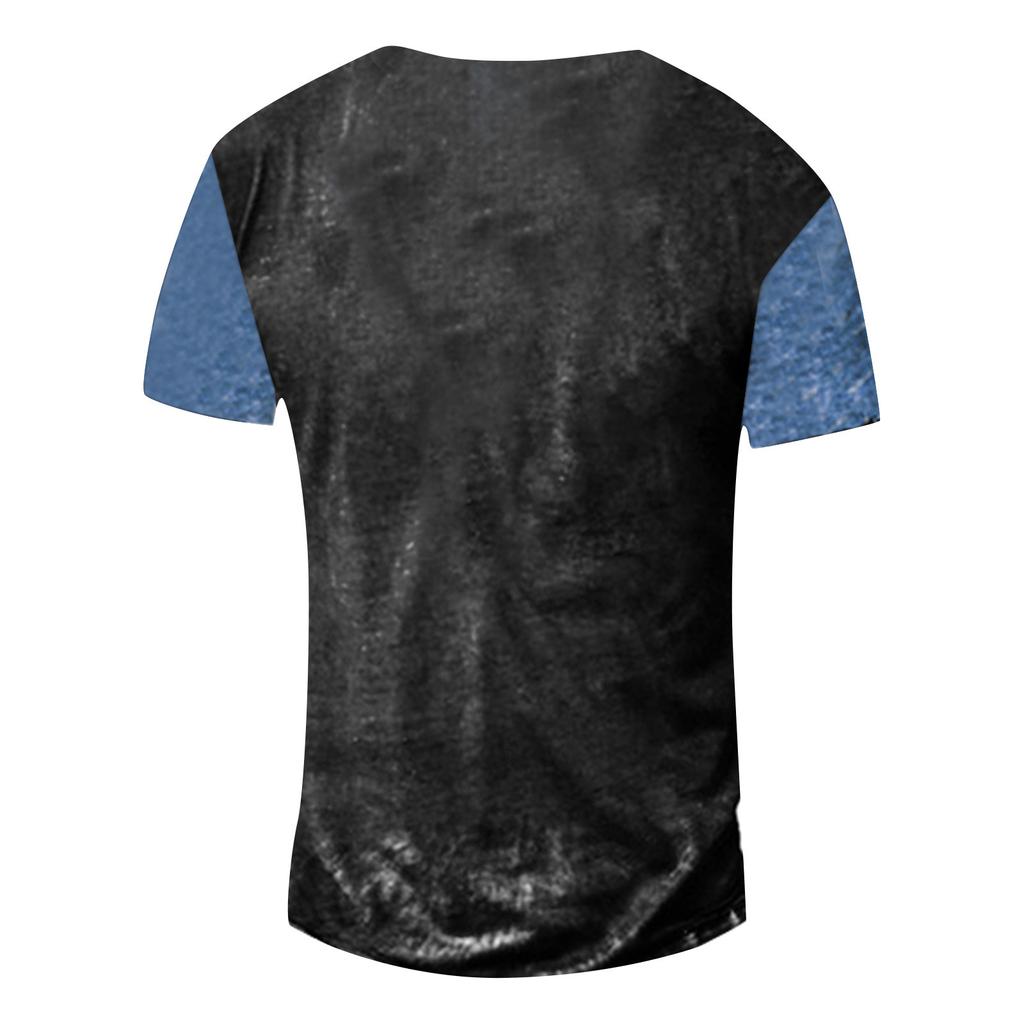 Tricou cu mânecă scurtă pentru bărbați, cu grafic și brodat de modă, primăvară și vară, cu mânecă scurtă imprimat