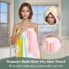 Soft Women Shower Towel Dress Breathable Beach Towel Bath Skirt and Hair Wrap Set  Fitness