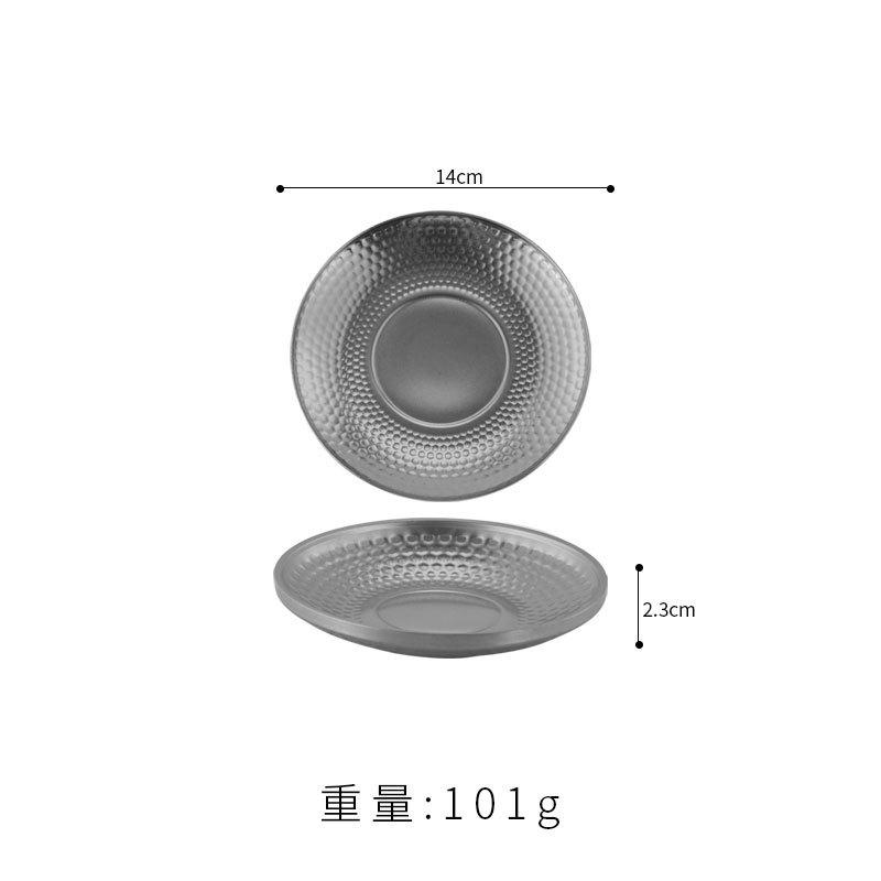 Молоток Нержавеющая сталь 304 Диск Коммерческий магазин барбекю Золотая мелкая тарелка Тарелка для закусок, десертов, тортов