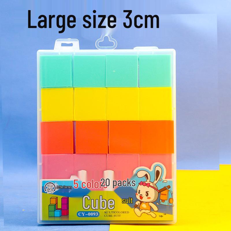 Little Carney Elementary 3cm Plastic Geometric Cube Building Blocks