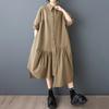 Short Sleeve Plus Size Cotton Vintage New In Dresses for Women Casual Loose Long Summer Shirt Dress
