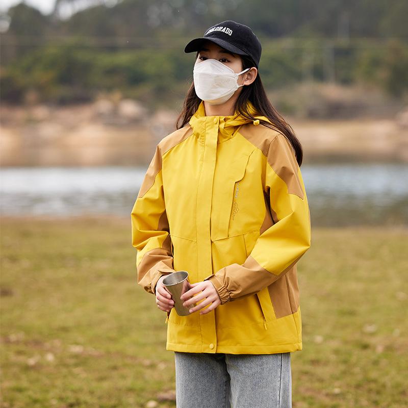 Outdoor-Jacke Damen Einlagige Kapuzenjacke Bergsteigerstil Bergsteigen Jacke