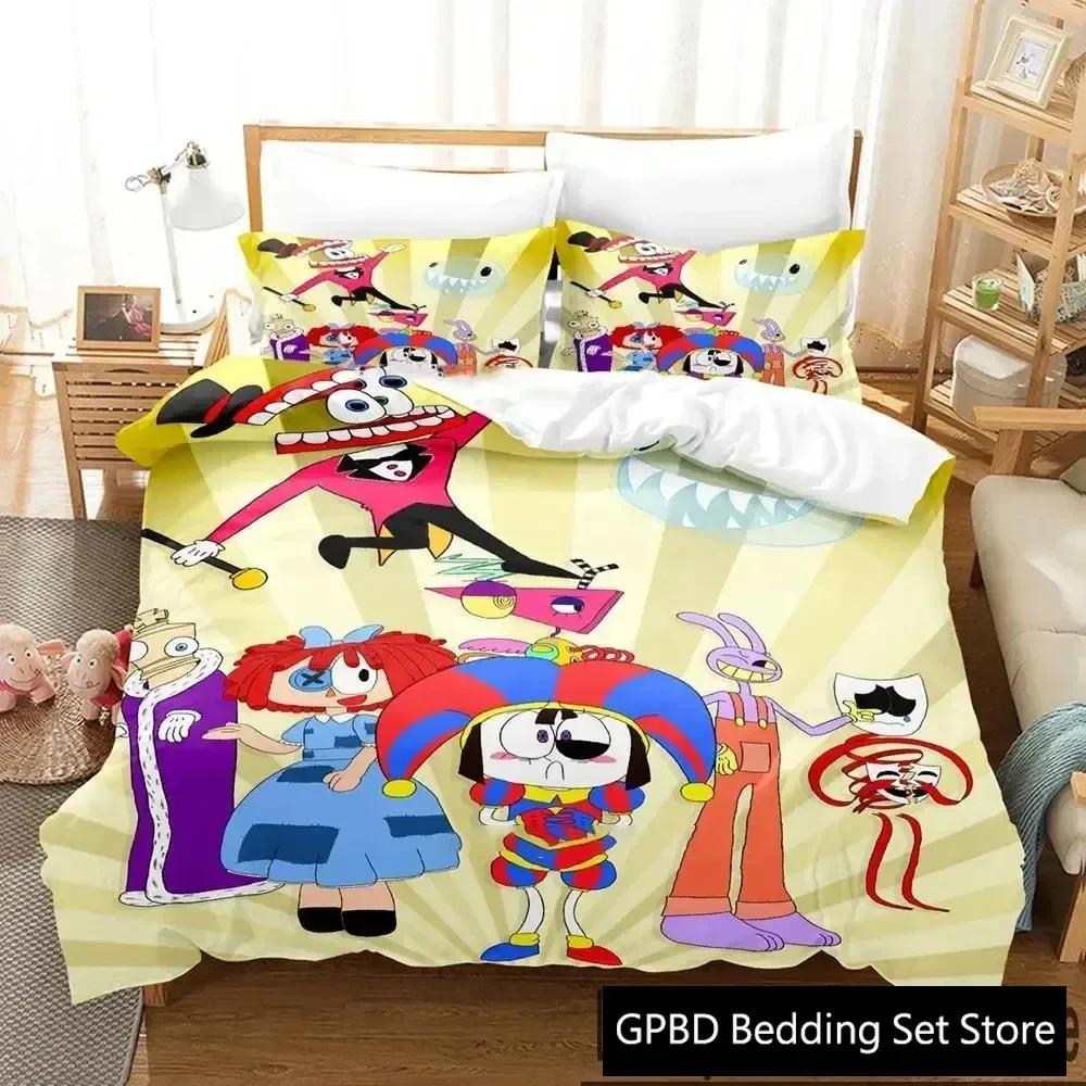 Luxury New 3D Print Cartoon Amazing Digital Circus Bedding Set Double Twin King Duvet Cover Pillowcase Boys Girls Adults Bedroom