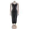 European & American Fashion Rhinestone Strappy Midi Dress - Women's Hot-fix Style New Arrival