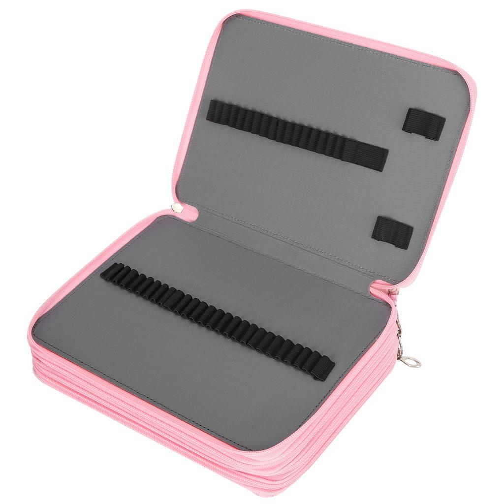 Pencil Case 200 Slots Rose Printed 4‑Layer Zipper Pen Holder Stationery Storage Pocket