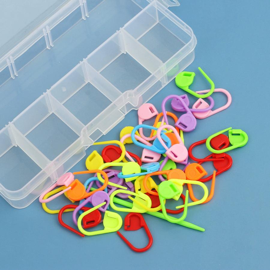 70pcs Crochet Knitting Accessory Kit with Storage Box 50pcs Marking Buckle 20pcs Knitting Needles Household Sewing Accessories