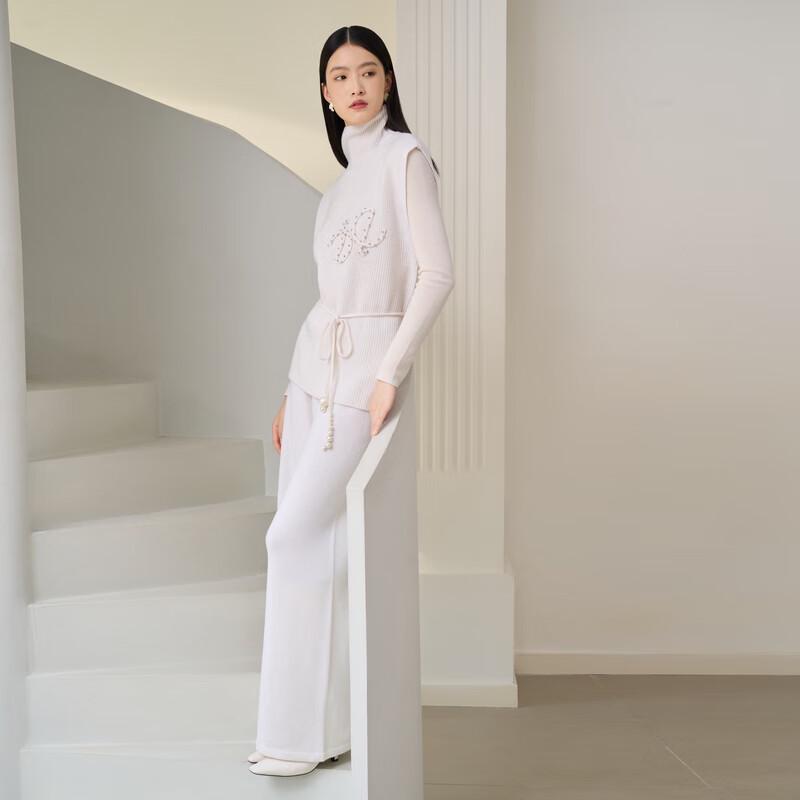 ELLASSAY Women's Wool Straight-Leg Trousers