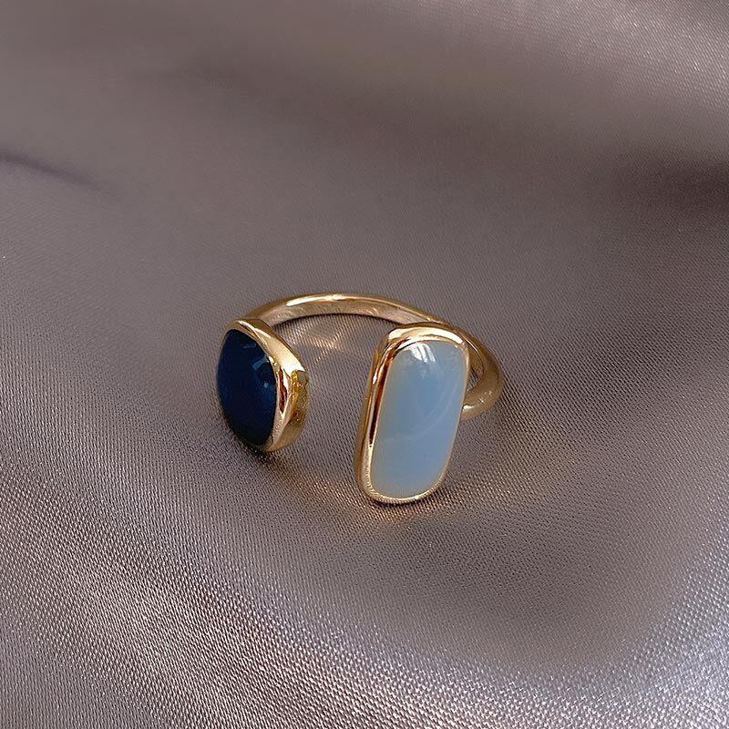 Trendy Geometric Open Ring: Colorful Korean-Japanese Retro Fashion for Women Adjustable Open Ring