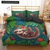 Cartoon Sloth Bedding Set for Bedroom Home Manga Style Sloth Print Duvet Cover Lazy Sleeping Australian Animal Soft Quilt Cover