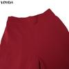 VONDA 2PCS Women Batwing Sleeve Belt Blouse and Pants Casual Oversized Two Picecs Sets Outfits