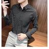 V-Ausschnitt Hemd Herren Langarm Trend Hübsches Schlank Casual Kragen Gestreiftes Hemd