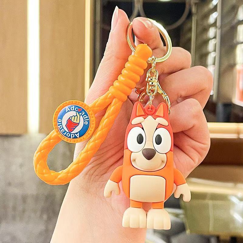 

Bluey Family Cartoon Keychain Bag Charm Cute Plush Pendant Car Key Ring Bag Hanging Ornament