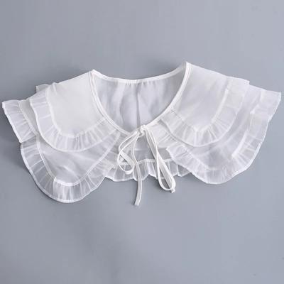 Perfect Match White Black Detachable Collar Shawl Dress Blouse Fake Collar Shoulder Wraps Accessories Female Sweater False Collars Small Cape