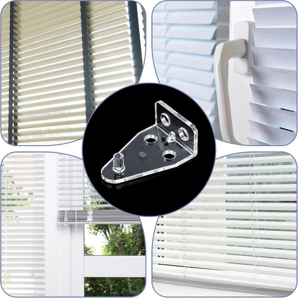 8PCS Transparent Mini Blind Brackets Univerasal Bottom Rail Holder  Window Blinds Accessories
