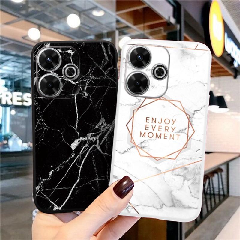 Marble Soft Silicone Case For Xiaomi Redmi Note 13 Pro 13C Samsung A35 A55 M35 M34 iPhone 15 Huawei Honor 200 Pro Camera Protective Shockproof Cover