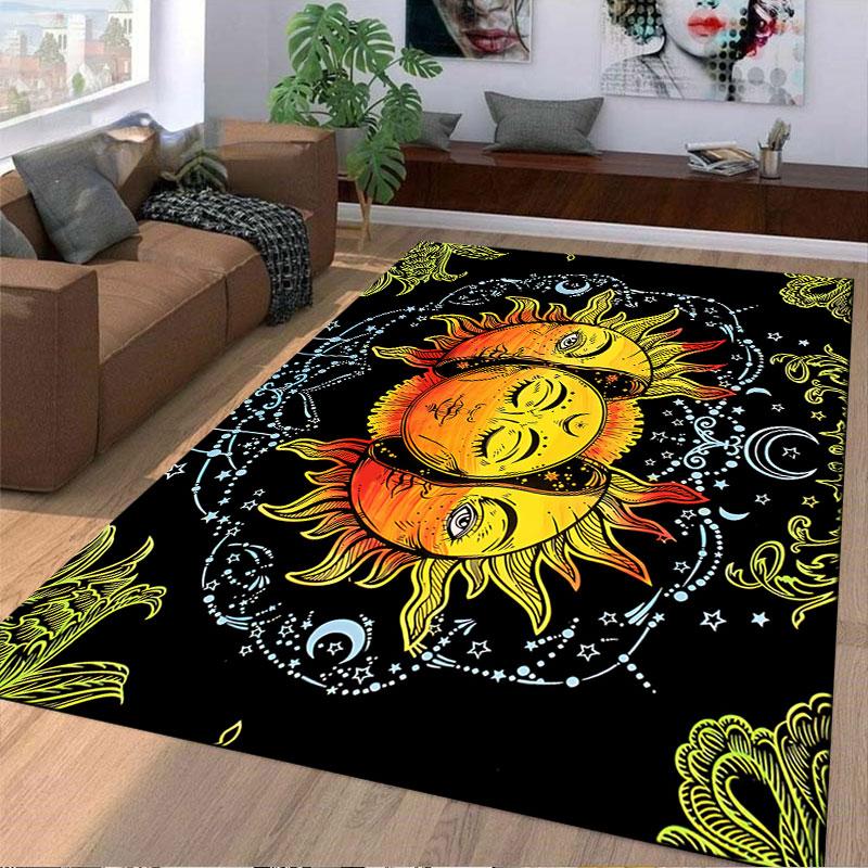 Sun and Moon Cosmic Design Suitable As a Non-slip Mat for the Living Room or Bedroom Sofa