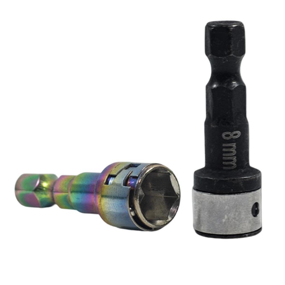 1/2Pcs 8mm Hex Socket Nut Driver Set Socket Adapter Self-Drilling Screw Socket Adapter No-magnetic Steel Ball Sleeve