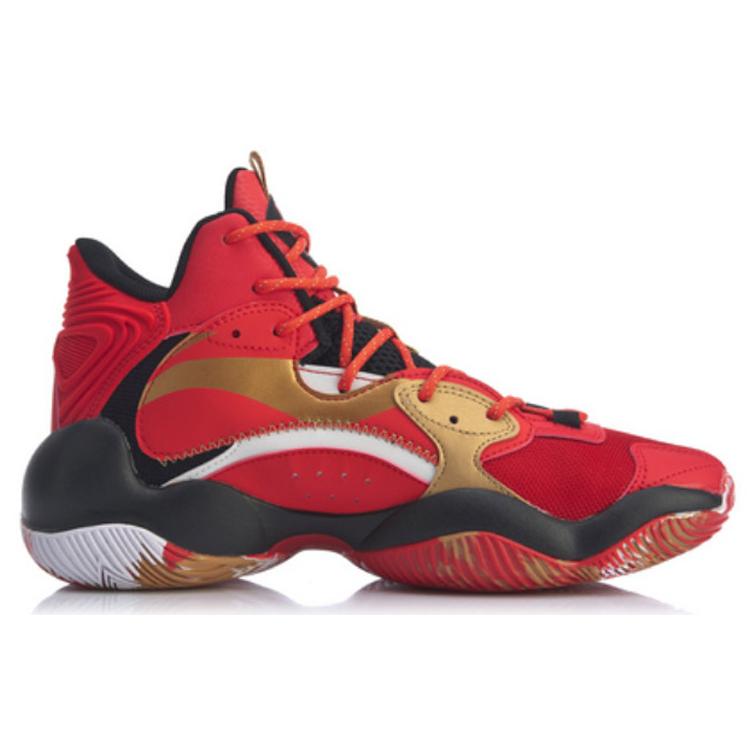 Li Ning Power 6 V2 Cushioning Slip Resistant Abrasion Resistant High top Basketball Shoes Men's Red ABAQ005-6
