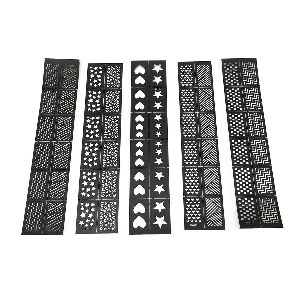 5 Sheets Nail Art Printing Template Different Patterns Hollow Out Nail Decals Stamping Stencil Plates