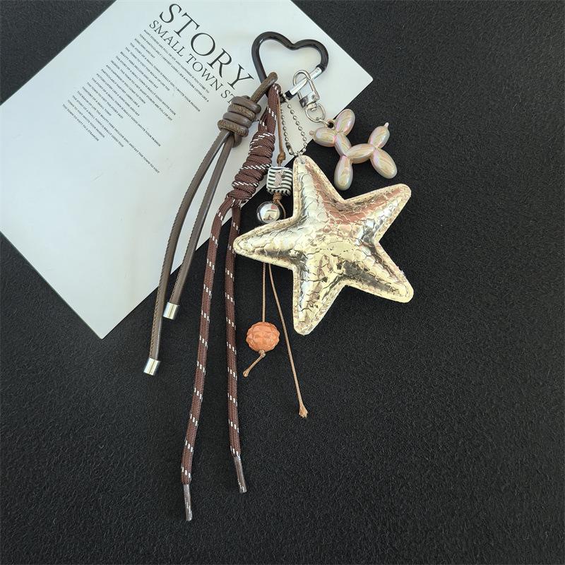 Korean Five-Pointed Star Luxury Keychain Charm