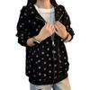 Unisex Oversized Hooded Zip-Up Sweatshirt With Star Print Premium Heavyweight Cotton Blend Casual Fall Streetwear