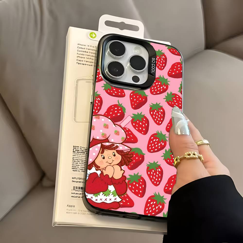 Strawberry Sh-SHortcakeS phone case for iPhone 17 17Air 16 15 14 13 12 11 Pro Max Plus Colorful Silver
