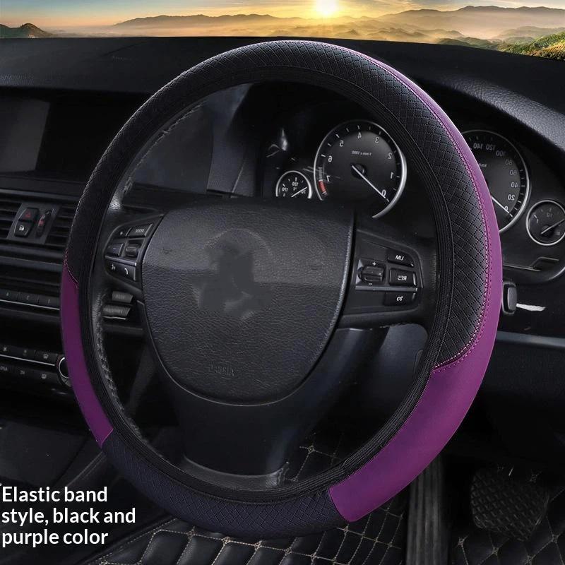 Durable 37-38cm Faux Leather Steering Wheel Cover Universal Design for Smooth Handling