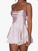 2024 European & American Backless Satin Sling Dress: Women's Summer Fashion
