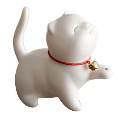 Multifunctional Adorable Cartoon Cat Shape Ceramic Incense Holder for Home Decoration