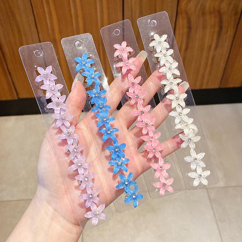 10ks/sada Dívčí květina Mini spona do vlasů pro zaplétání vlasů Knoflíky do vlasů Sponky do vlasů Barrette Styling Vlasové doplňky