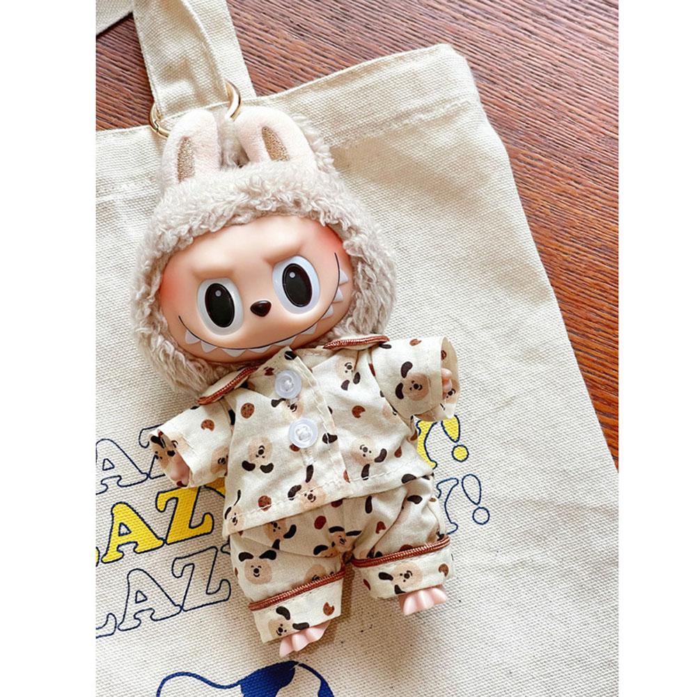 Set Pijama Labubu Mare și Mică Primăvară Toamnă Set Haine Păpușă Breloc Rafinat la Modă Accesorii Decor Păpuși