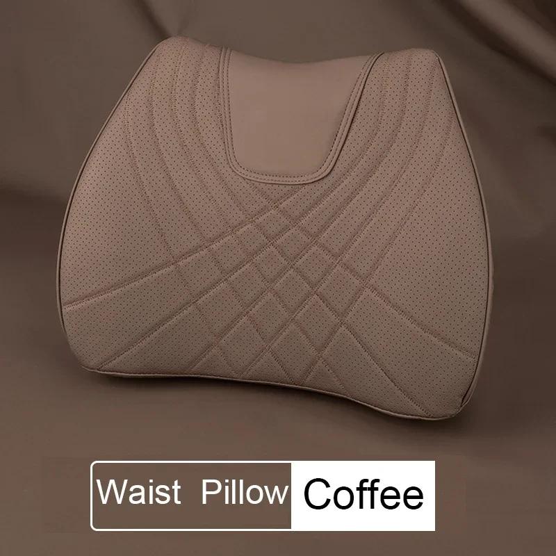 NAPPA Leather Headrest Car Neck Pillow Soft Seat Lumbar Support Waist Pillow For Mercedes Benz AMG A C E S Class W207 W211 W212