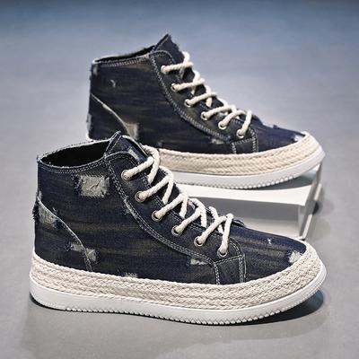 Leinenschuhe Herren Herbst neue Herrenschuhe trendige High-Top Board Schuhe jung und jung trendige lässige Sportschuhe Herren