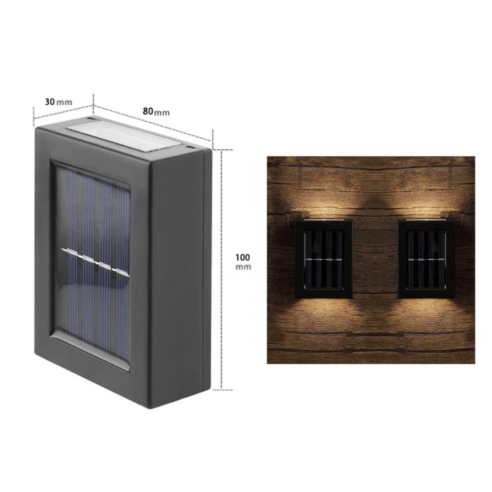 Luce solare da parete 30W 4 Pezzi per Esterno UP e Down 2 LED Lampade Solari Impermeabili Luci Solari per Recinzione per Casa Giardino Portico Balcone