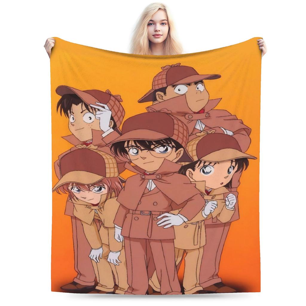Super Warm Blanket Students Camping Conan Edogawa Throw Blanket Flannel Bedspread For Couch Bed Print Sofa Bed Cover
