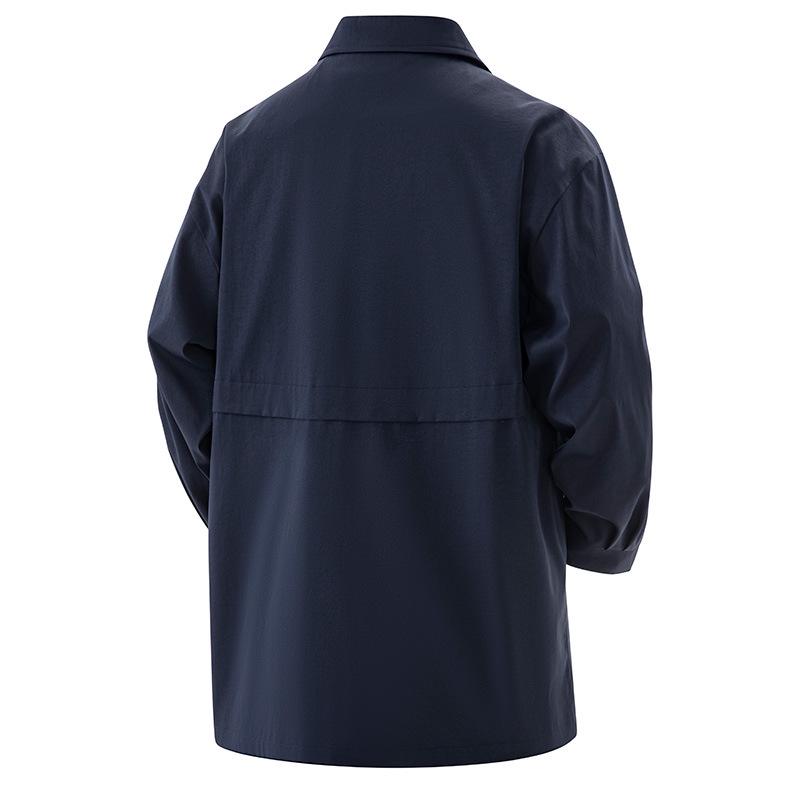 Plus Size Men's Mid-Length Windbreaker - Spring/Autumn Casual Loose Fit Coat