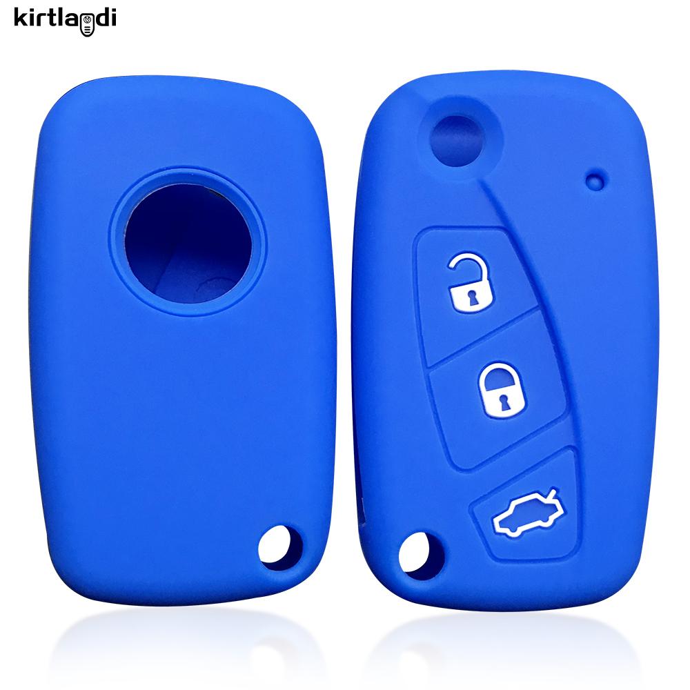 Silicone Car Key Case Cover Accessories for Fiat Punto Panda Idea Grande Punto for Citroen Jumper 2007 Flip Key Holder Keychain